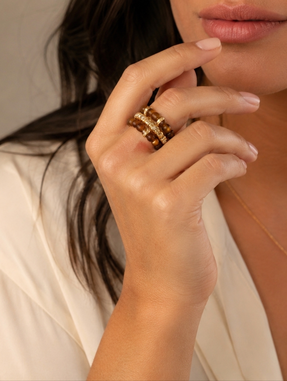 14 Colorful Beaded Stack Rings - Picture 3 of 9